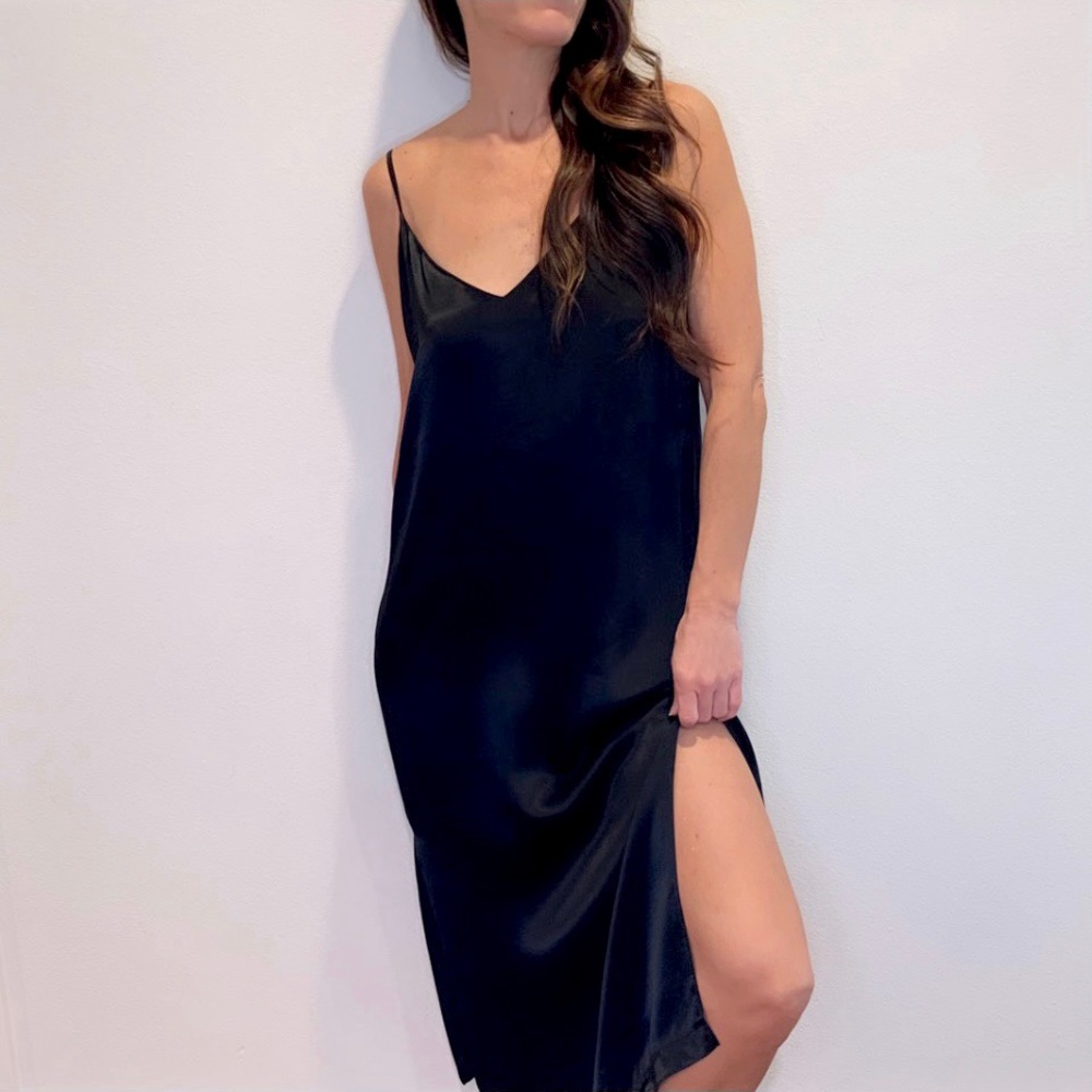⭐️Black Silky Slip Dress